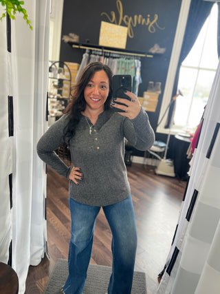 Charcoal Long Sleeve Henley