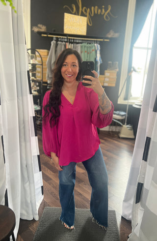 The Tiffany Blouse - Magenta