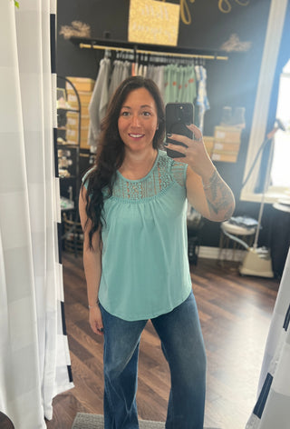 The Charlotte Lace Top - Mint