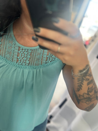 The Charlotte Lace Top - Mint