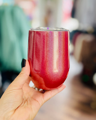 Red Shimmer Stainless Steel Wine Tumbler