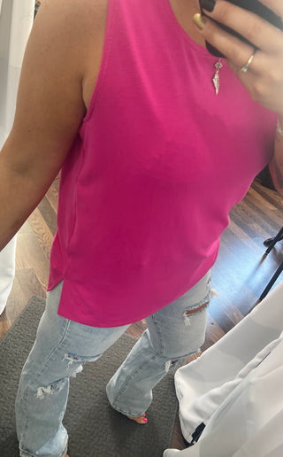 The Sarah 2-in-1 Tank - Fuchsia