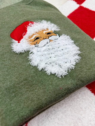 *Pre-Order* Fluffy Santa Embroidered Sweatshirt