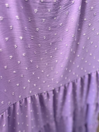 Marissa Swiss Dot Dress - Lilac