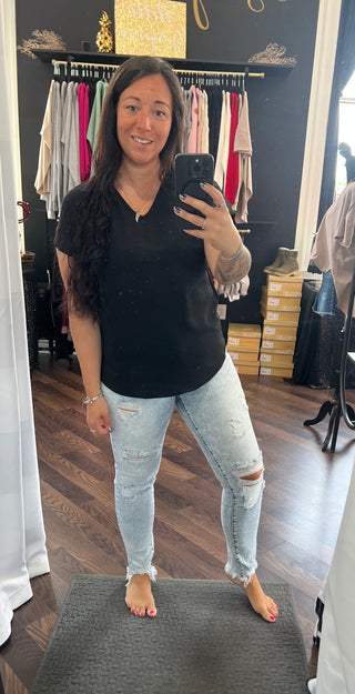 Acid Wash Distressed Skinny Jeans