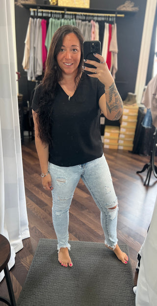 Acid Wash Distressed Skinny Jeans