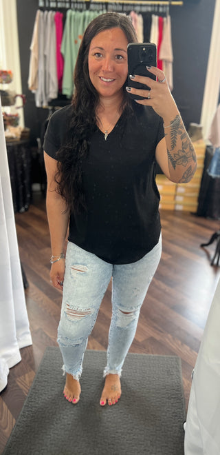 Acid Wash Distressed Skinny Jeans