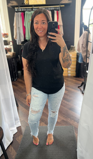 Acid Wash Distressed Skinny Jeans