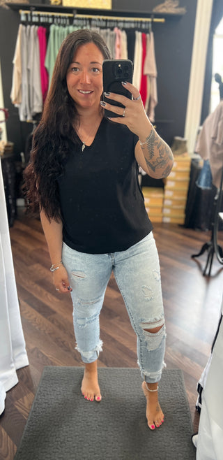 Acid Wash Distressed Skinny Jeans