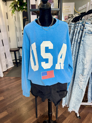 USA Vintage Wash Corded Crew