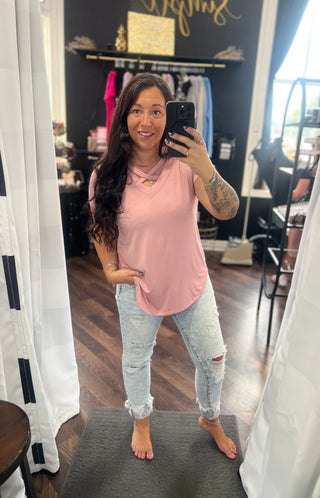 Blaire Criss Cross Top in Mauve