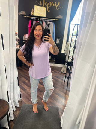 Annie Criss Cross Top in Lavender