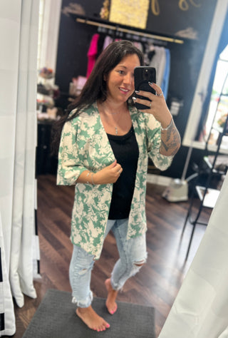 Sage Floral Kimono