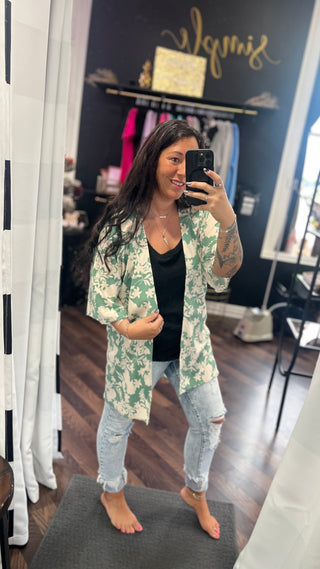 Sage Floral Kimono