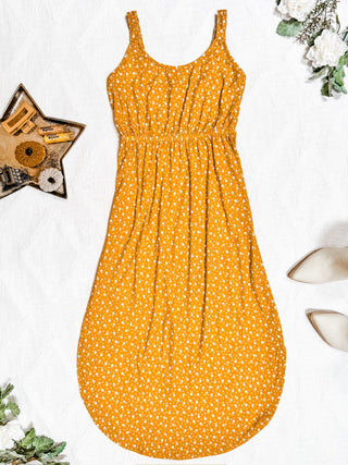 Fall Floral Ribbed Midi Dress - Made in the USA