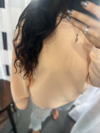 Just Peachy Corded Crew