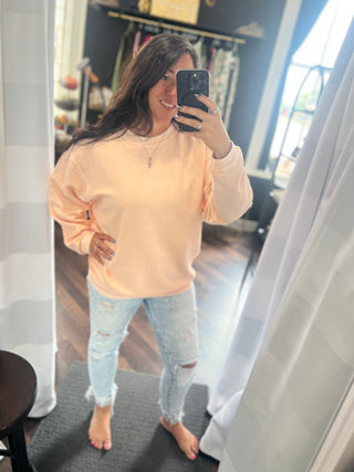 Just Peachy Corded Crew