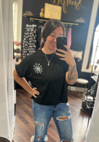 *SUNDAY PRE-ORDER* Rhinestone Spider Web Top