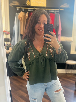The Mathilda Blouse - Olive