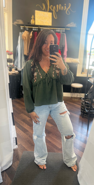 The Mathilda Blouse - Olive
