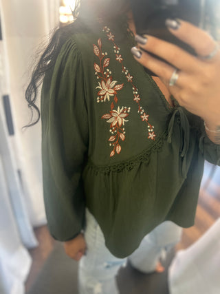 The Mathilda Blouse - Olive