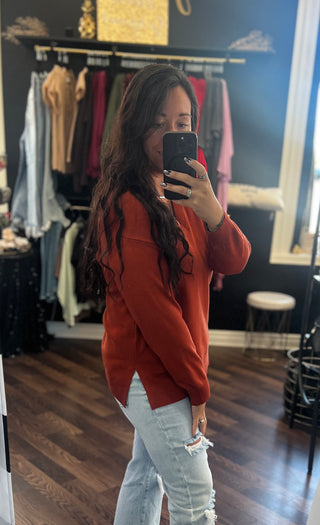 The Eloise V-Neck Sweater - Copper