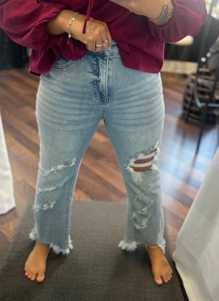 Urban Cropped Distressed Jeans