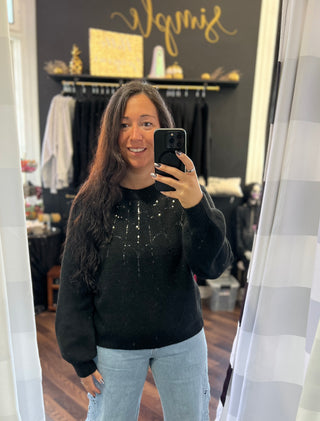 Black Widow Sequin Sweater