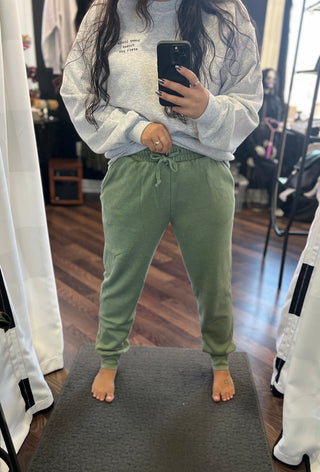 Olive Vintage Wash Joggers