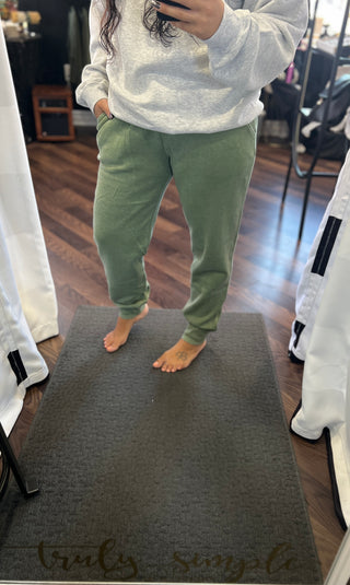 Olive Vintage Wash Joggers