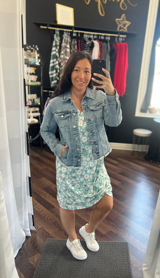 Green Floral Knot Dress