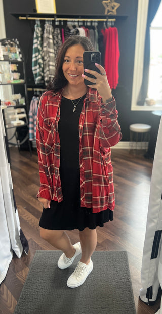 Black Swing Tunic Dress w/ Pockets