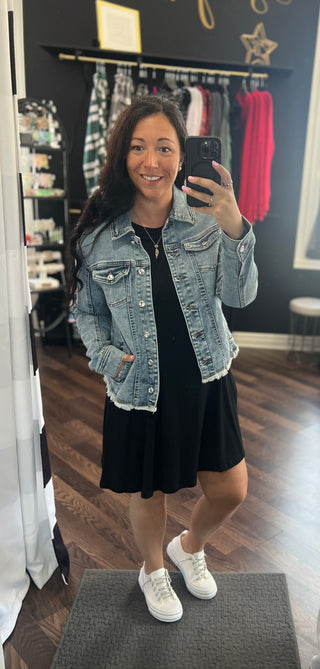 Black Swing Tunic Dress w/ Pockets