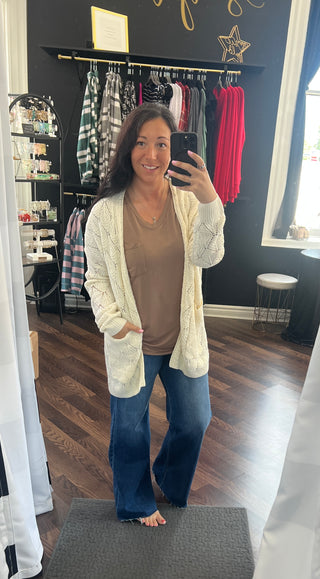 Mocha Relaxed V-Neck Top