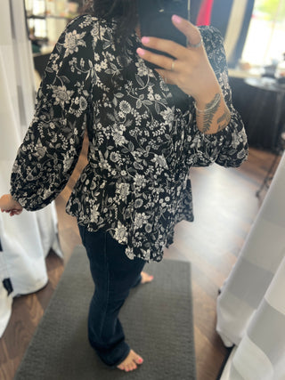The Mariann Floral Peplum Blouse