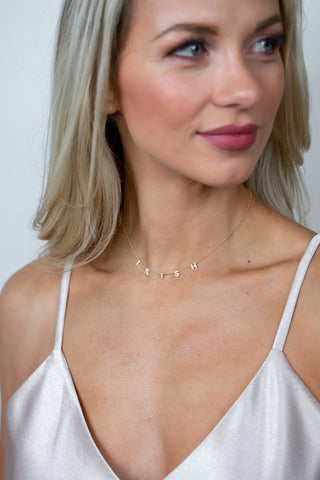 *Pre-Order* Mini Dover Name Necklace - Water Resistant - Gold & Silver