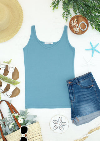 The Kennedy Tank in Dusty Blue