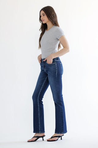 *Pre-Order* Dark Wash Mid Rise Bootcut Jeans