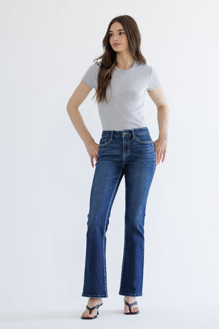 *Pre-Order* Dark Wash Mid Rise Bootcut Jeans