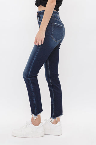 *Pre-Order* Dark Wash Button Fly Skinny Jeans