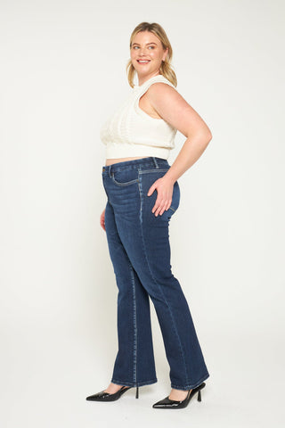 *Pre-Order* Dark Wash Mid Rise Bootcut Jeans