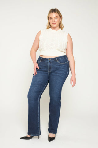 *Pre-Order* Dark Wash Mid Rise Bootcut Jeans
