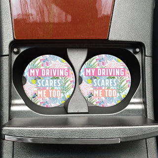 My Driving Scares Me Too Car Coaster Set