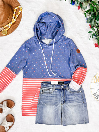 Faded Navy Freedom Stars and Stripes Hoodie