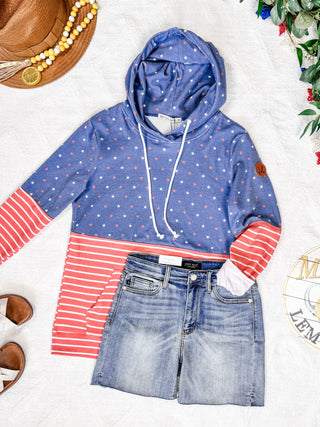 Faded Navy Freedom Stars and Stripes Hoodie