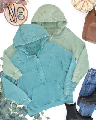 Olive Vintage Wash Hoodie