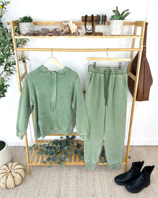 Olive Vintage Wash Hoodie