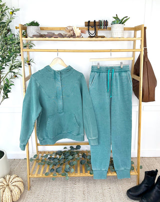 Teal Vintage Wash Hoodie