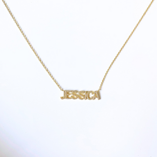 *Pre-Order* Haven Crystal Nameplate Necklace - Water Resistant - Gold & Silver