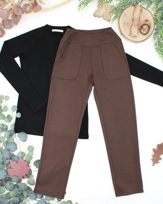 Brown Luxe Ankle Pants